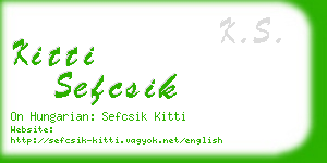 kitti sefcsik business card